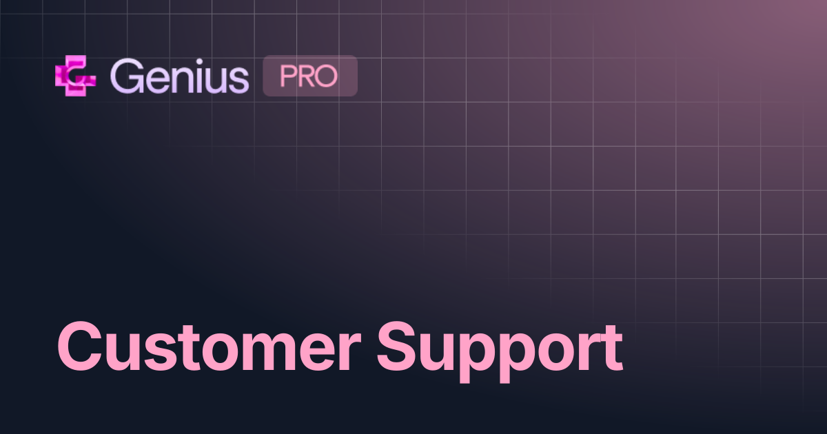 Customer Support | Genius Terminal